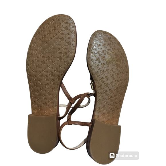 NWOT Lauren Ralph Lauren brow leather classic sandals size 8 - Picture 10 of 10